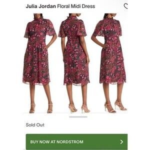 Julia Jordan Midi Floral Dress Size 10 - New With Tags
